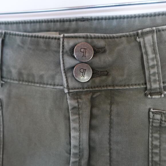 Pilcro Pants Womens 26 Olive Green Utility Ankle Crop High Rise Stretch Tapered - Picture 2 of 10